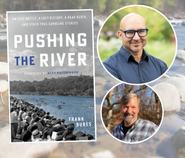 book cover and author and event host headshots