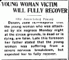 Young Woman Victim Will Fully Recover.--Newspaper(s) (gif)